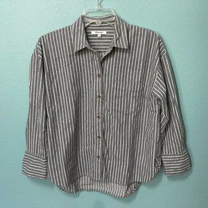 Madewell Flannel Gray Westward Stripe Small